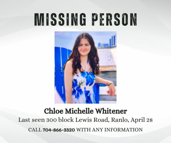 Missing: Chloe Michelle Whitener, 17, Disappears Under Mysterious Circumstances in Gastonia, North Carolina